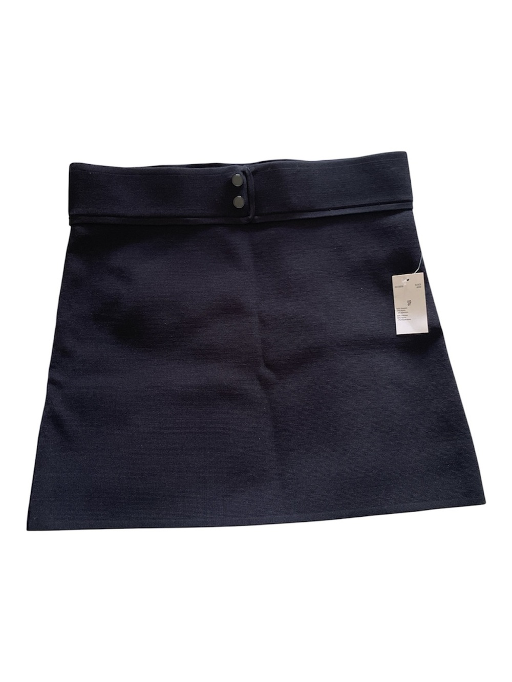 Edit by Jason Wu Black A-Line Mini Skirt with Button Waist sz S